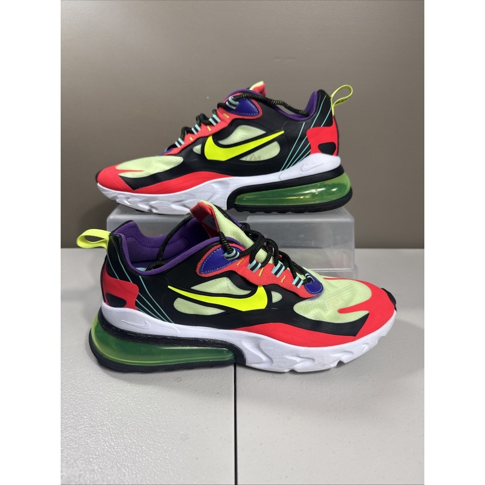 Nike Air Max 270 React Parachute Men US 11 Sneakers Multi Color Mixed Media EUC!